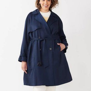 Nine West Poplin Trench Coat 1X